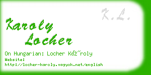 karoly locher business card